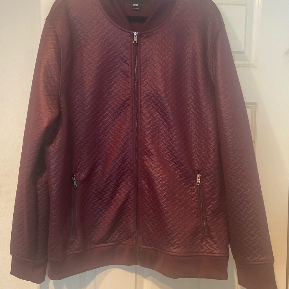 Men's INC Quilted Zip-Front Jacket - Burgundy
